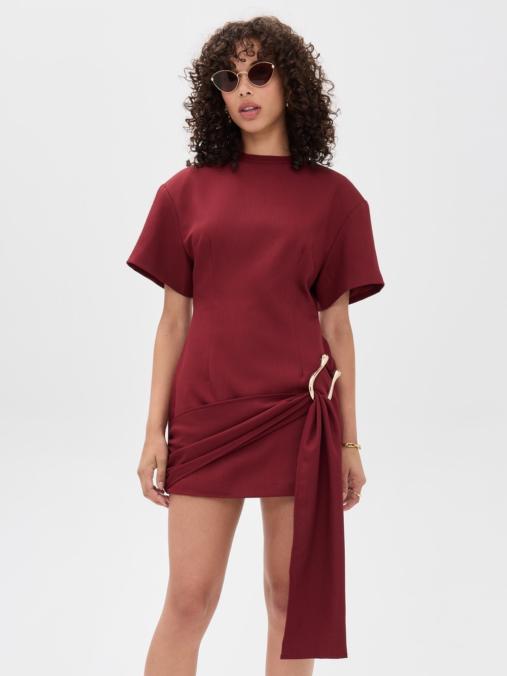Lioness Martini Mini Dress in Merlot - Size M